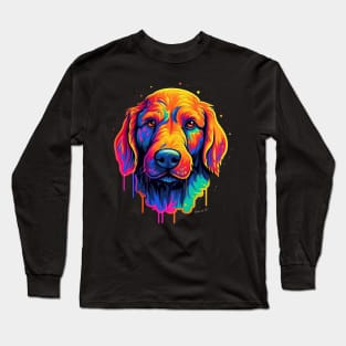 Colorful melting Dog with neon colors #1 Long Sleeve T-Shirt